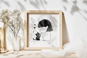 Free Small Wooden Square Photo Frame Mockup