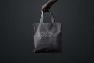 Tote Bag Mockup Holding By Hand
