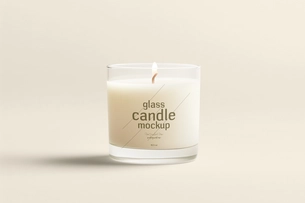 Free Clear Glass Candle Mockup