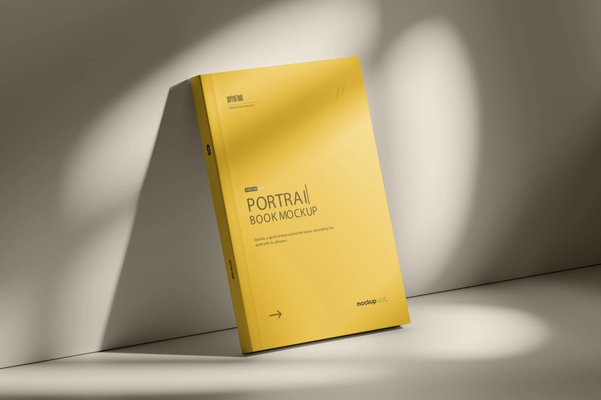 Portrait Book Cover Mockup In Soft Light