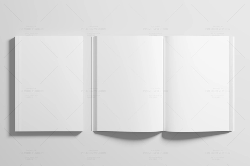 Softcover Open Book with Cover Mockup Top View