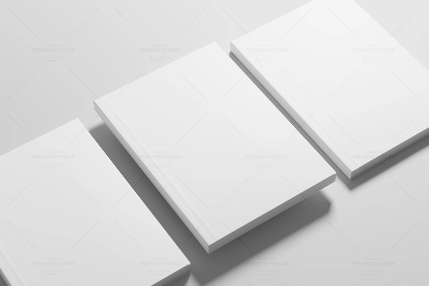 Three Book Cover Mockup Perspective View