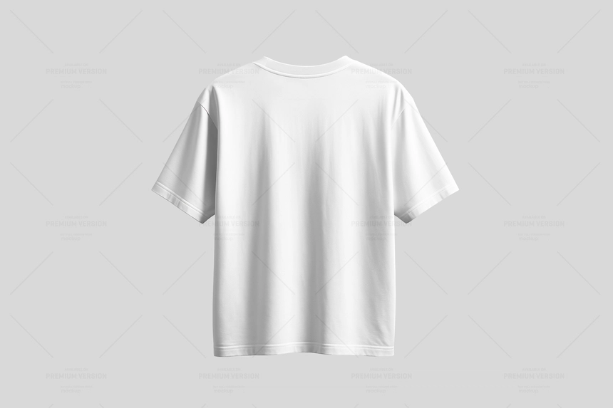 Floating Oversized T-Shirt Mockup From Back Side