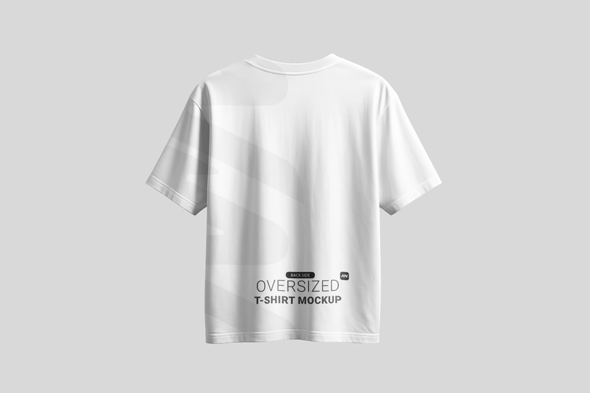 Floating Oversized T-Shirt Mockup From Back Side