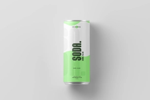 Free 250ml Soda Can Mockup From Top View