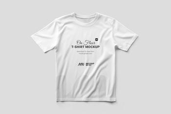 Free T-Shirt Mockup On Floor