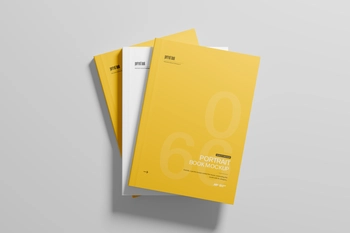 Free Three Softcover Book Mockup From Top View