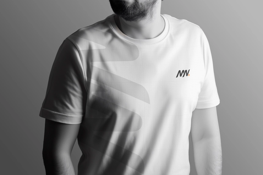 Closeup T-Shirt Branding For Logo Mockup