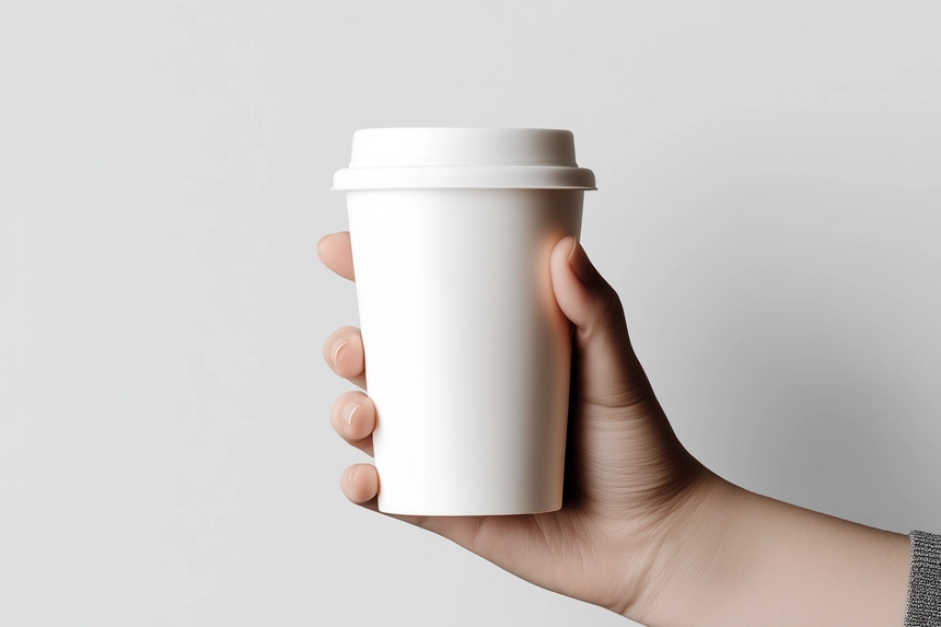 Free Paper Coffee Cup Mockup Holding By Hand