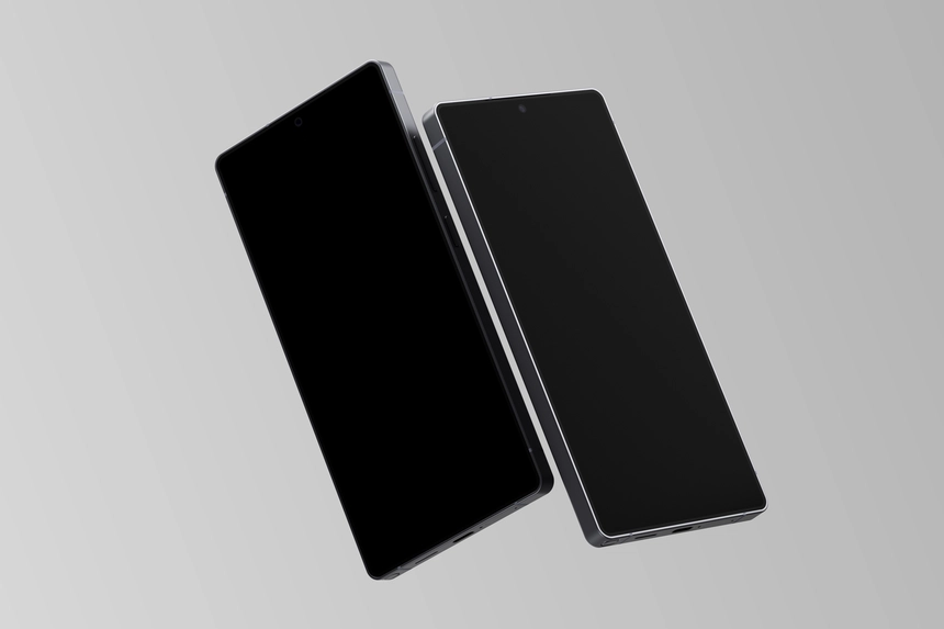 Two Floating Galaxy S25 Ultra Mockup