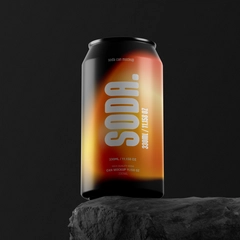 Black 330ml Soda / Beer Can Mockup