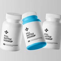 Floating Pill Bottle Mockup