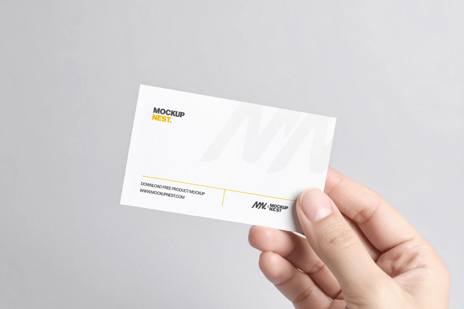 Free Business Card Holding By Hand Mockup