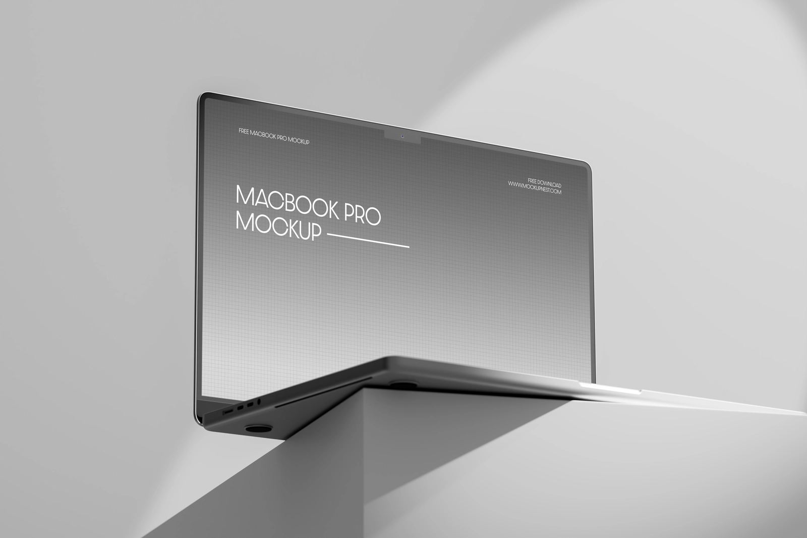 Free Macbook Pro Mockup On Podium