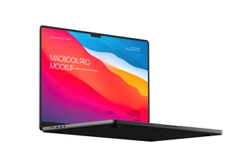 Free Floating Macbook Pro Mockup