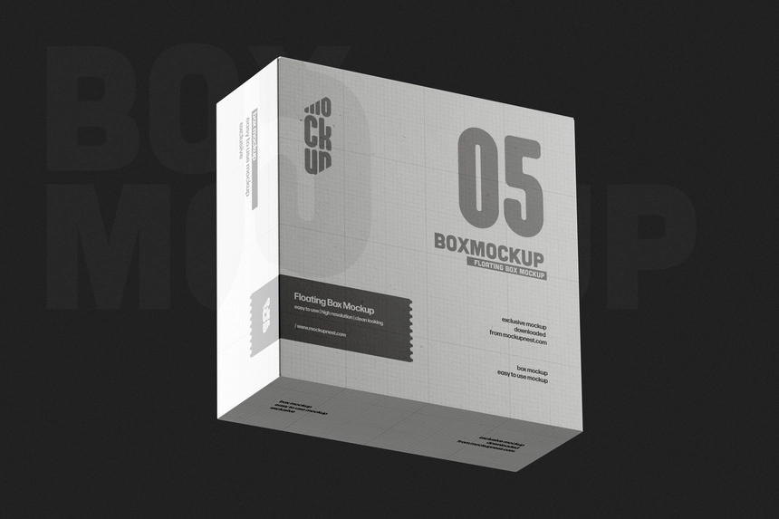 Floating Paper Box Mockup