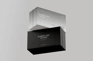 Floating Stacked Business Card Mockup