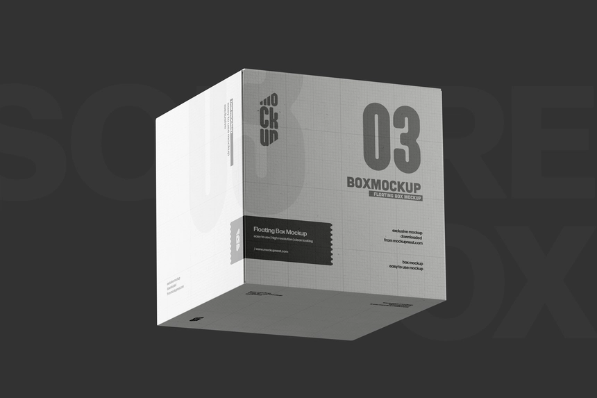 Floating Square Box Mockup