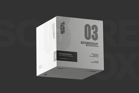 Floating Square Box Mockup