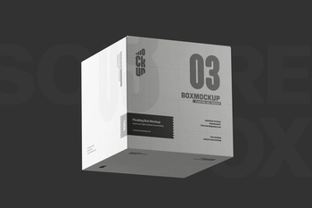 Floating Square Box Mockup