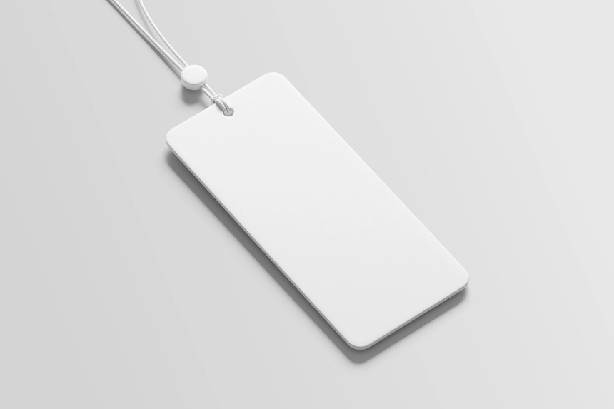Free Label Tag Mockup Perspective View