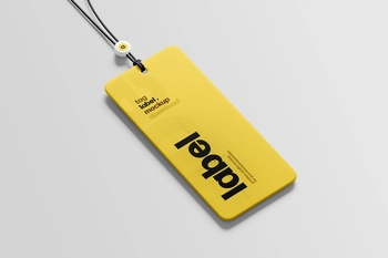 Free Label Tag Mockup Perspective View