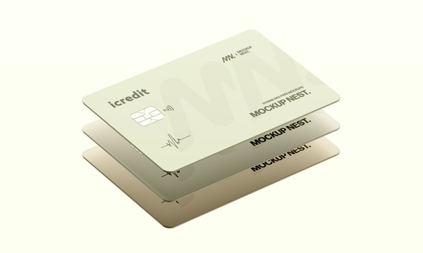 Free Floating Credit Card Mockup