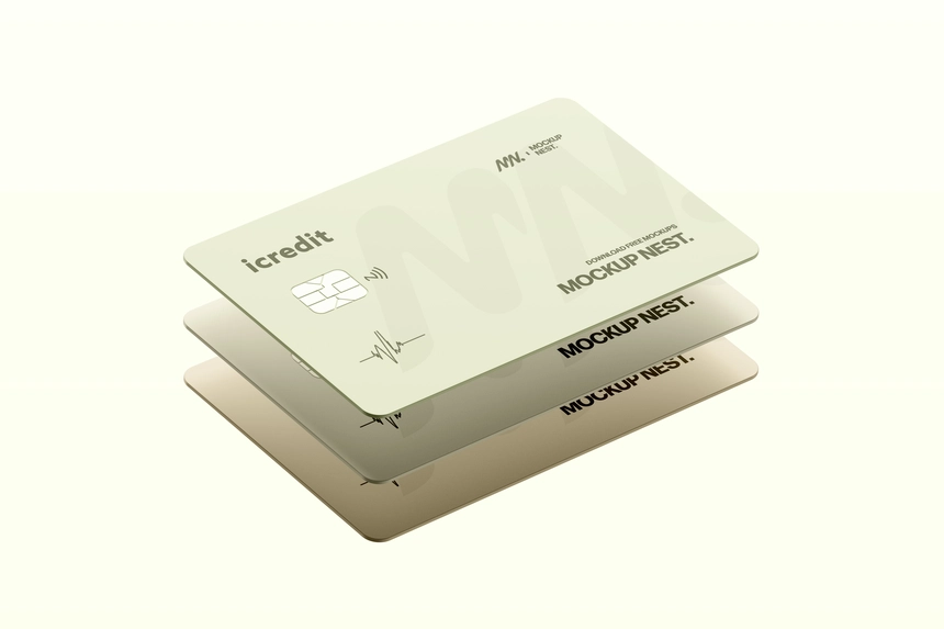Free Floating Credit Card Mockup