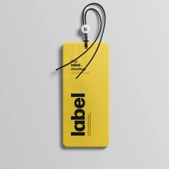 Label Tag Mockup From Top View