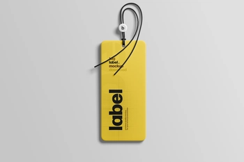 Label Tag Mockup From Top View
