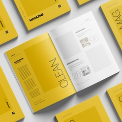 A4 Magazine Mockup Grid From Top View