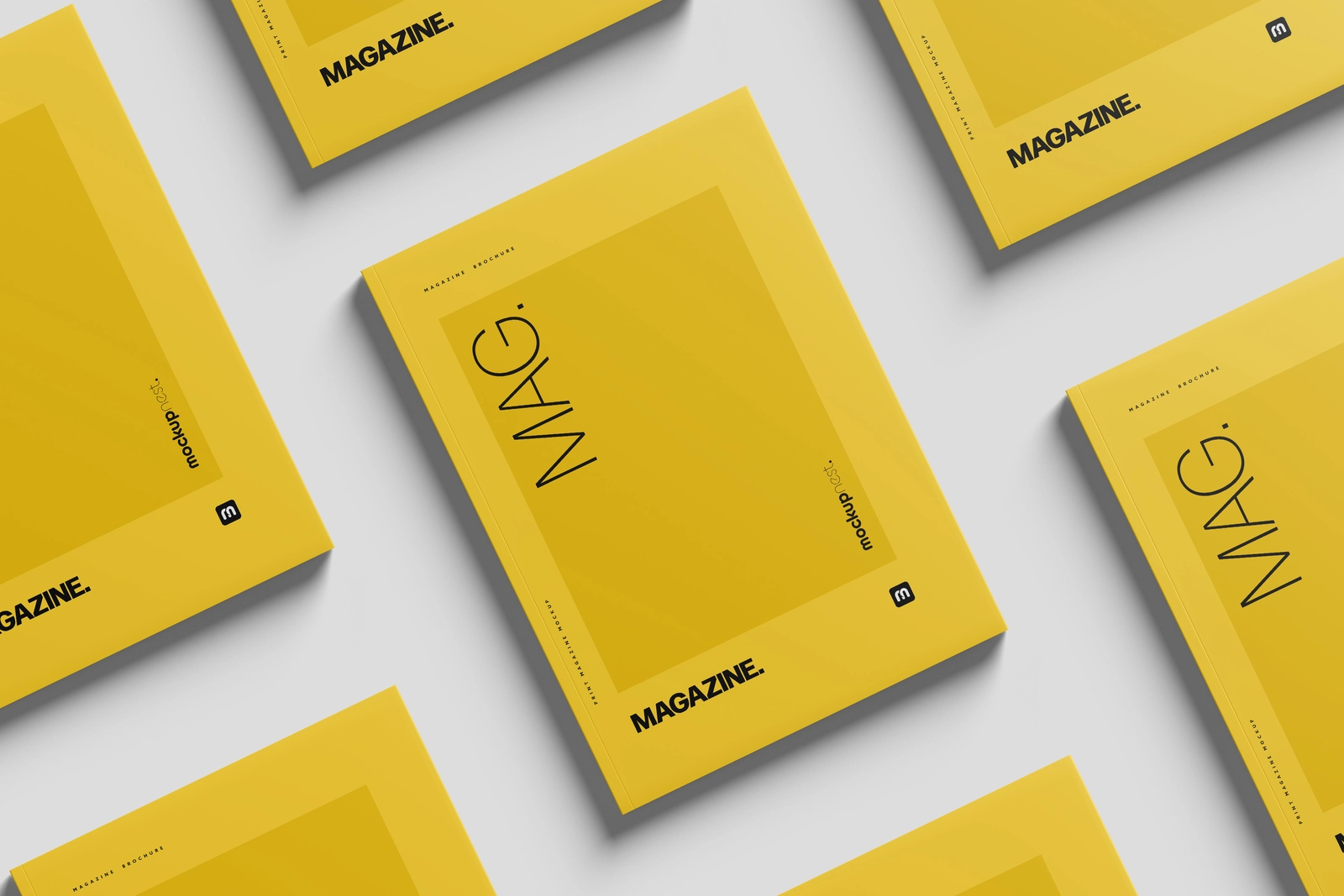 A4 Magazine Cover Mockup Grid