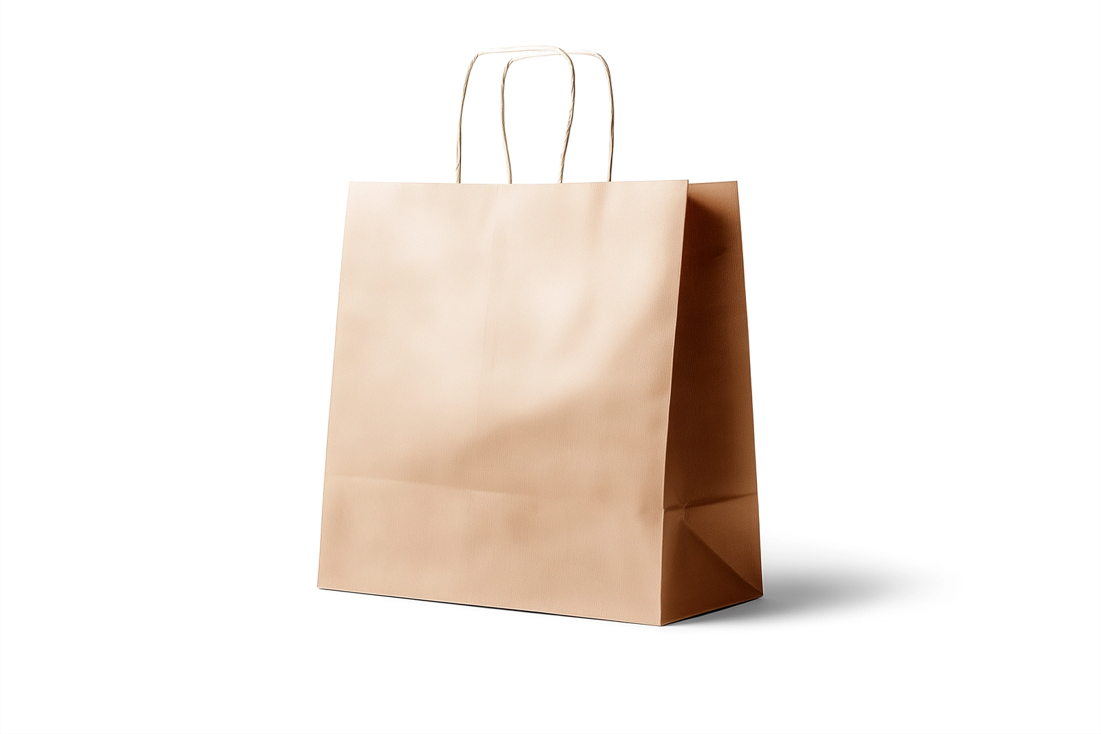 Free Kraft Paper Shopping Bag Mockup with Handles PSD