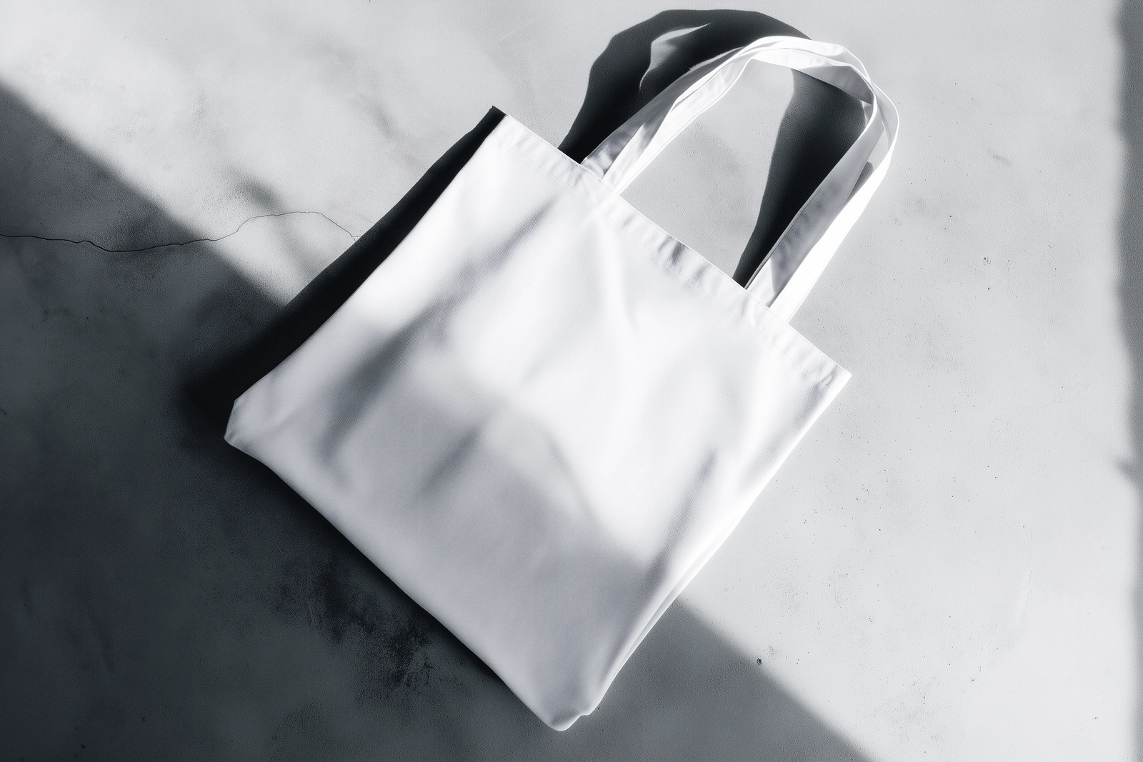 Free Tote Bag Mockup PSD On Concrete Floor