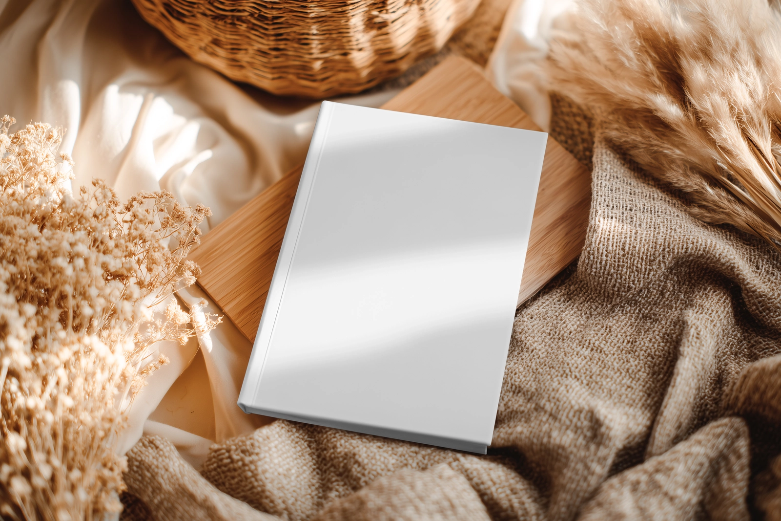 Free Hardcover Book Mockup on Lifestyle Background