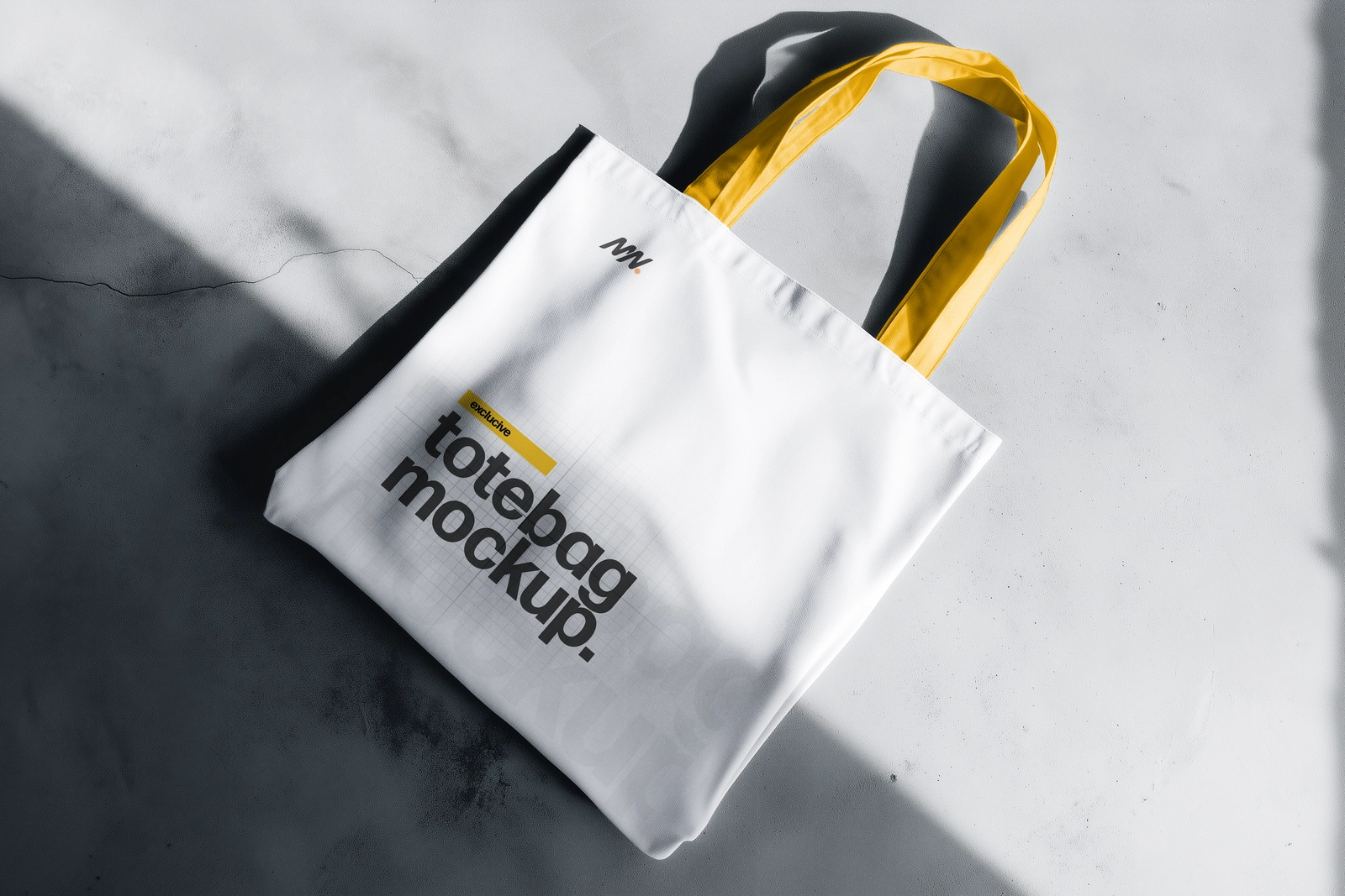 Free Tote Bag Mockup PSD On Concrete Floor
