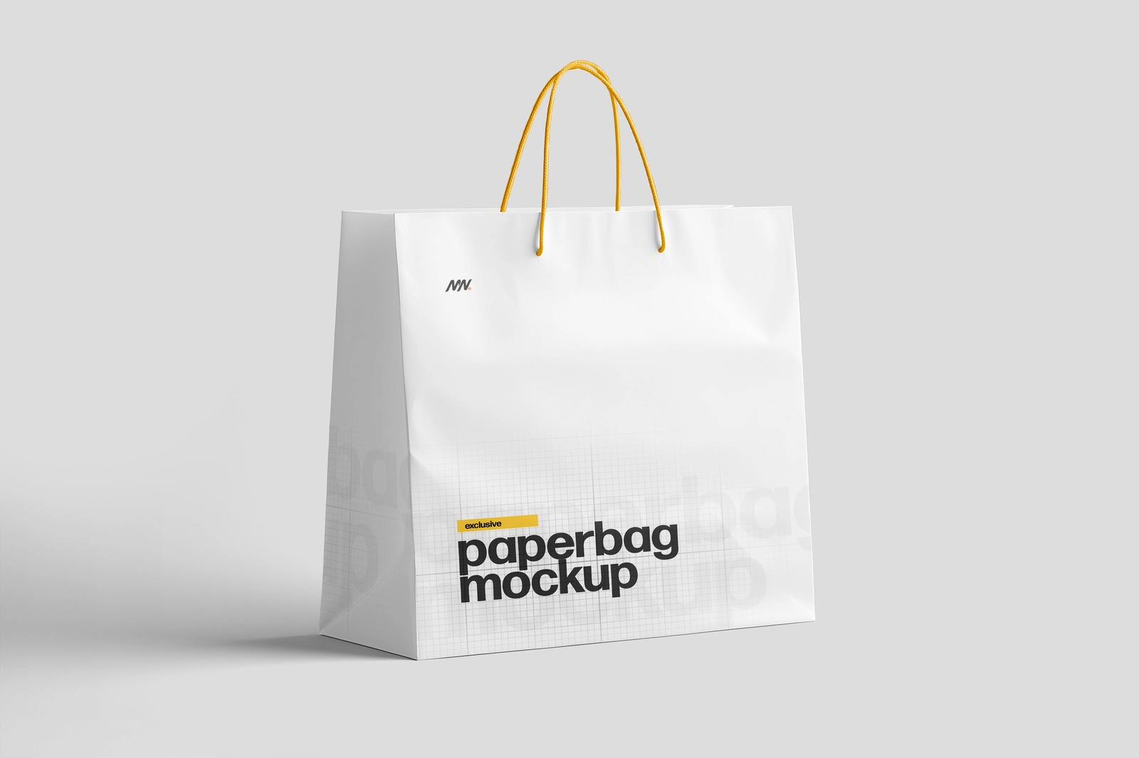 PSD Paper Bag Mockup On White Background Studio Environment
