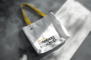 Free PSD Canvas Bag Mockup On Floor