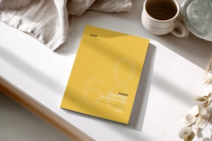 Free Minimal Book Cover Mockup with Natural Light