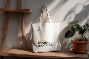 Free Tote Canvas Bag Mockup PSD