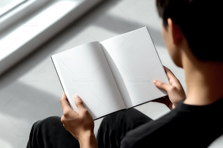 A5 Book Mockup in Hands with Soft Natural Lighting