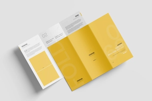 Free A4 Trifold Brochure Mockup Showing Front and Back