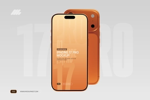 iPhone 17 Pro Mockup PSD Orange Color