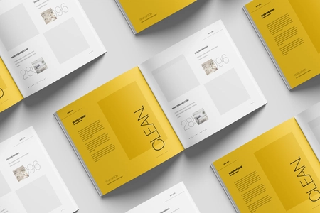 Square Magazine Mockup Grid From Top View
