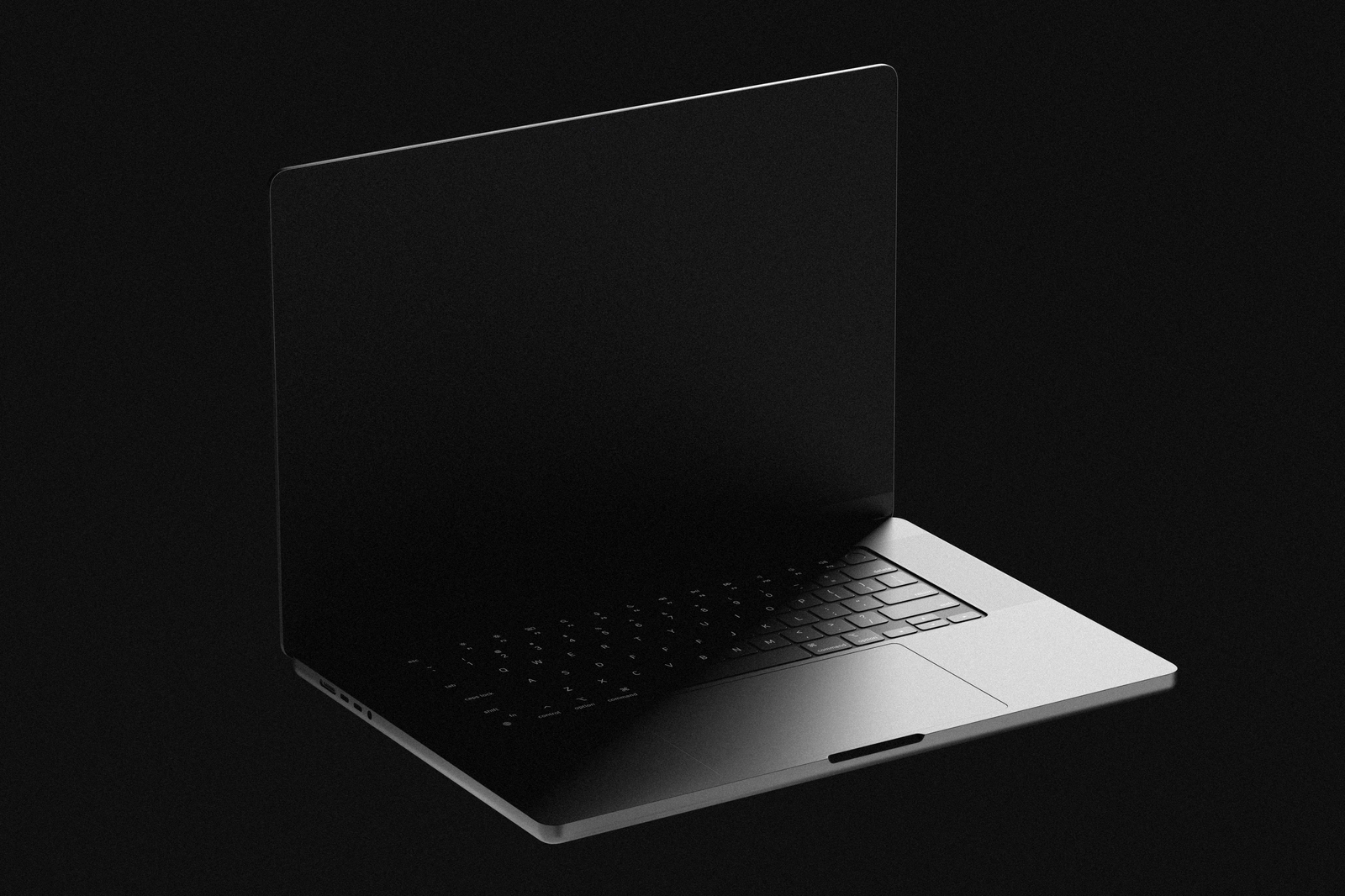 Free Macbook Mockup in Dark Studio Scene