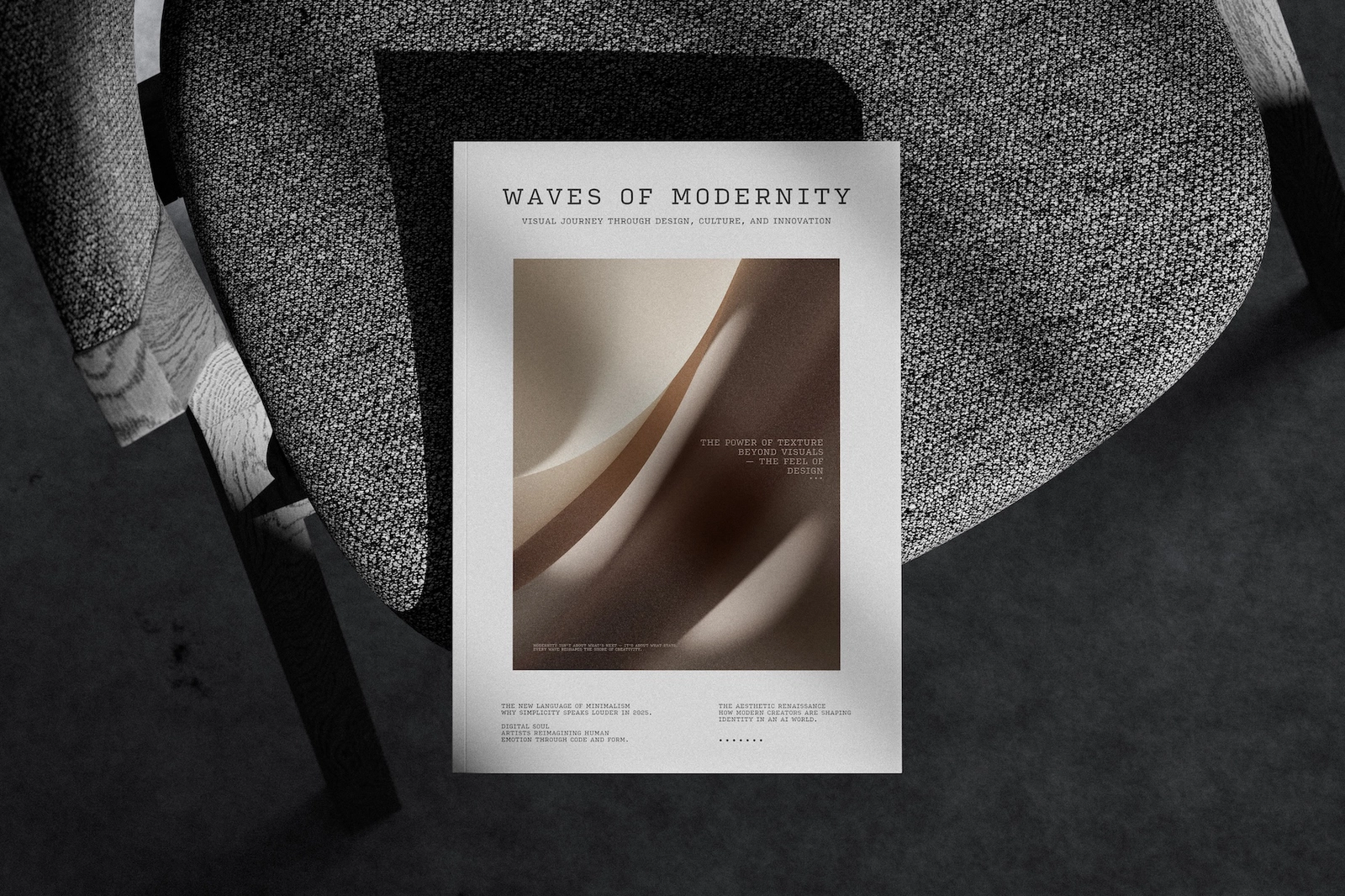 A4 Magazine Cover Mockup From Top View