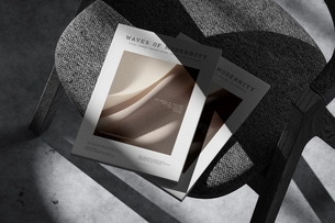 Free A4 Magazine Cover Mockup On Chair