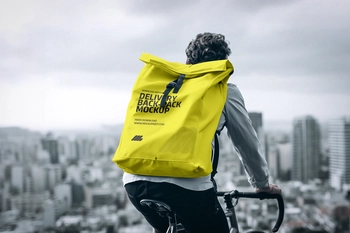 Free Food Delivery Bag Mockup