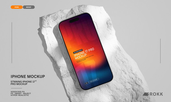 ROKK – iPhone 17 Pro Mockup PSD