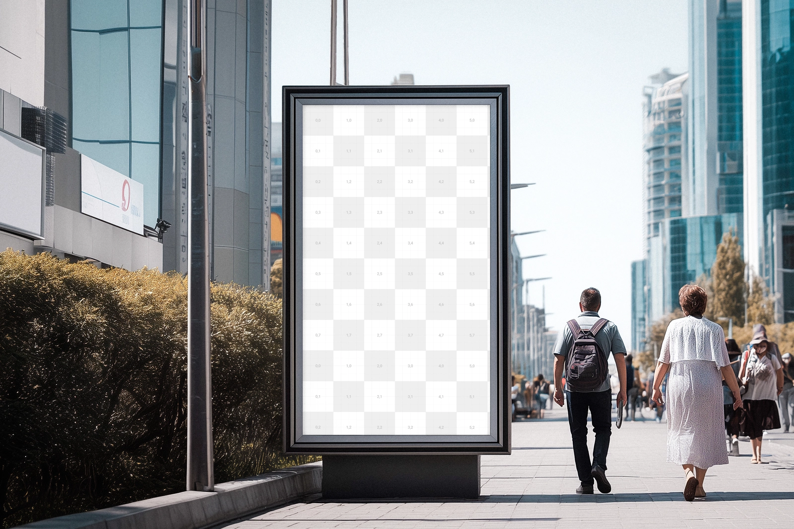 Free Vertical Street Billboard Mockup